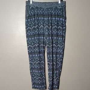Climate Right Dark Patterned Pajama Pants W Pockets Size M